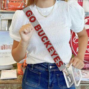 GO BUCKEYES Ohio State Beaded Purse Strap | Ohio State Purse Strap